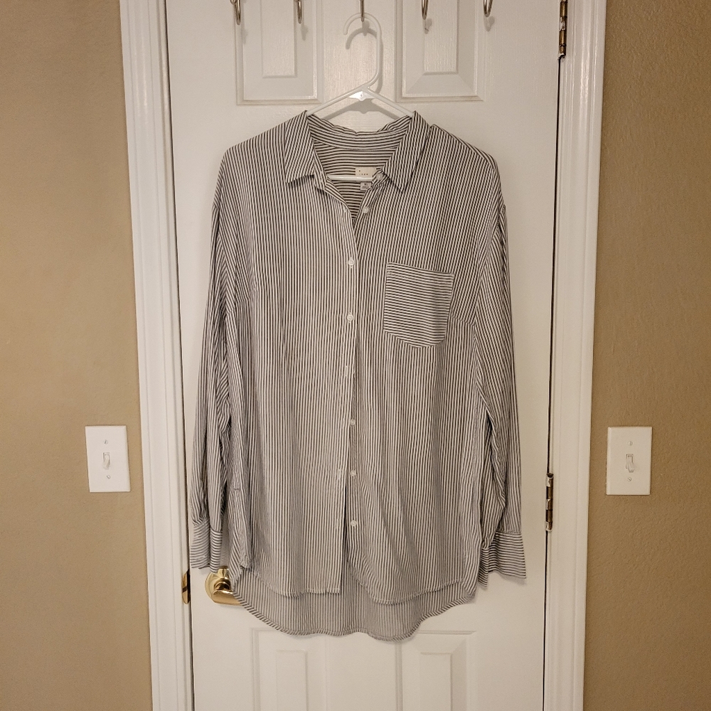 Striped Lightweight Button-up